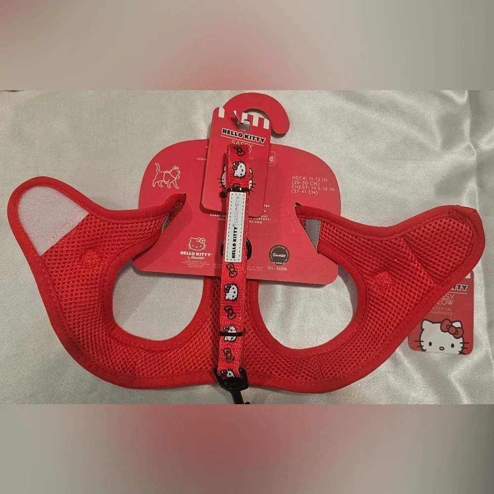 Sassy Meow Red Hello Kitty Step-in Harness and Matching Leash (S)